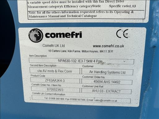 Equipamento de processamento de alimentos Comefri NPA630RD Centrifugal fan: foto 6