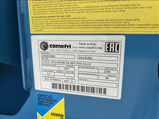 Equipamento de processamento de alimentos Comefri NPA630RD Centrifugal fan: foto 7