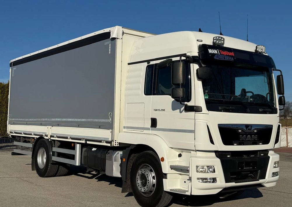 MAN TGM 15.290/E6/FIRANKA/BURTO-FIRANKA/SZKOŁA JAZDY/MAŁY ROZSTAW OSI/16PALET/WINDA/NISKI PRZEBIEG/2019/SERWISOWANY/JAK NOWY - Camião de lona: foto 1 MAN TGM 15.290/E6/FIRANKA/BURTO-FIRANKA/SZKOŁA JAZDY/MAŁY ROZSTAW OSI/16PALET/WINDA/NISKI PRZEBIEG/2019/SERWISOWANY/JAK NOWY - Camião de lona: foto 1