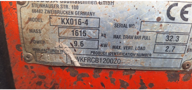 Kubota KXo 16-4 Minibagger 1-hand Deutsche Maschine - Mini escavadeira: foto 5 Kubota KXo 16-4 Minibagger 1-hand Deutsche Maschine - Mini escavadeira: foto 5