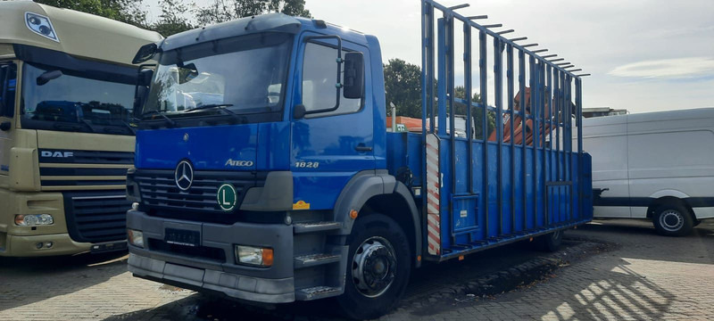 Mercedes-Benz 1828 Pritsche+Glastransport - Camião de caixa aberta/ Plataforma, Camião grua: foto 2 Mercedes-Benz 1828 Pritsche+Glastransport - Camião de caixa aberta/ Plataforma, Camião grua: foto 2