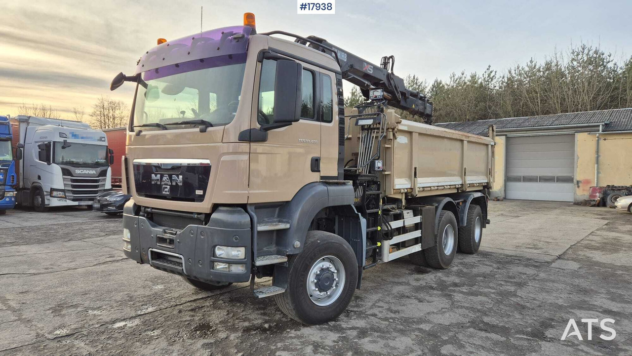 Tipper MAN TGS 33.400 6x4 HDS HIAB 144 DS-2 DUO (2009) - Camião basculante, Camião grua: foto 1 Tipper MAN TGS 33.400 6x4 HDS HIAB 144 DS-2 DUO (2009) - Camião basculante, Camião grua: foto 1