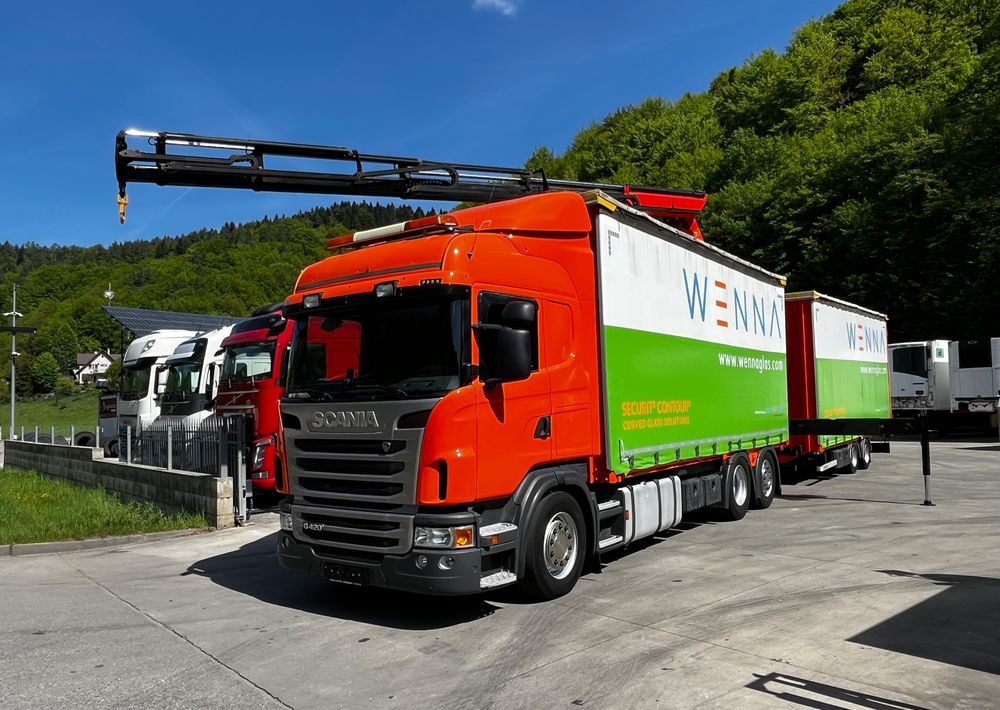 Scania G420 // Tandem // HDS Palfinger 18002 EH // Przyczepa // Oś skrętna podnoszona // Video !!! - Camião de lona, Reboque de lona: foto 1 Scania G420 // Tandem // HDS Palfinger 18002 EH // Przyczepa // Oś skrętna podnoszona // Video !!! - Camião de lona, Reboque de lona: foto 1