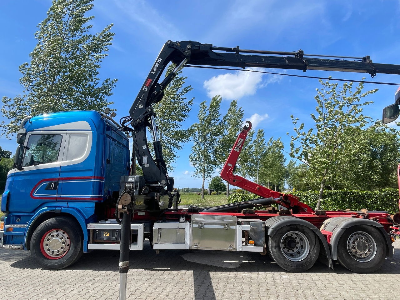Camião transportador de contêineres/ Caixa móvel, Camião grua Scania R480 with hiab hookloader and hiab 262 EP5 with remote crane 2019: foto 6