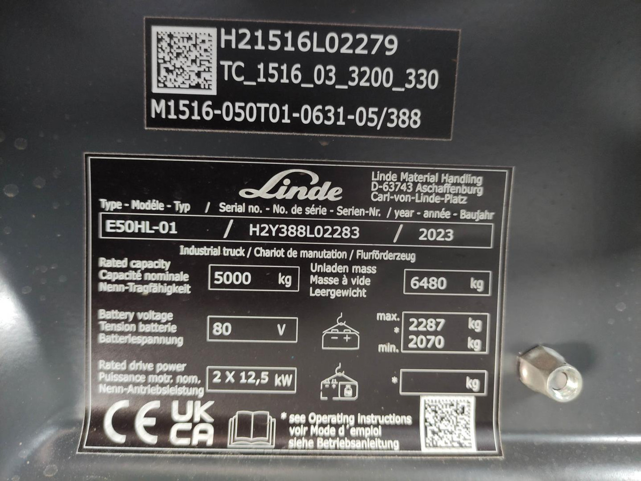 Empilhadeira elétrica Linde E50HL-388: foto 6 Empilhadeira elétrica Linde E50HL-388: foto 6