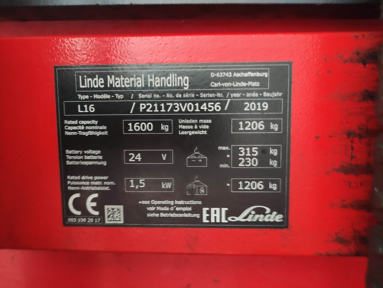 Linde L16-1173 - Stacker: foto 5 Linde L16-1173 - Stacker: foto 5