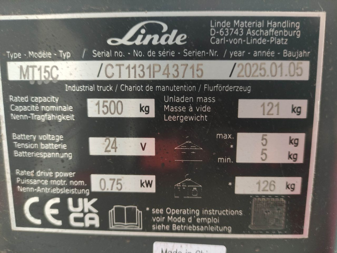 Linde MT15C - Porta-palete: foto 5 Linde MT15C - Porta-palete: foto 5