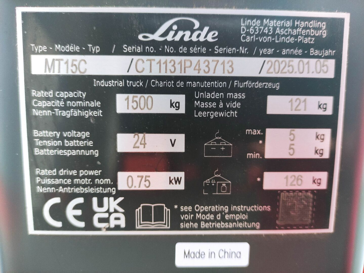 Linde MT15C - Porta-palete: foto 5 Linde MT15C - Porta-palete: foto 5