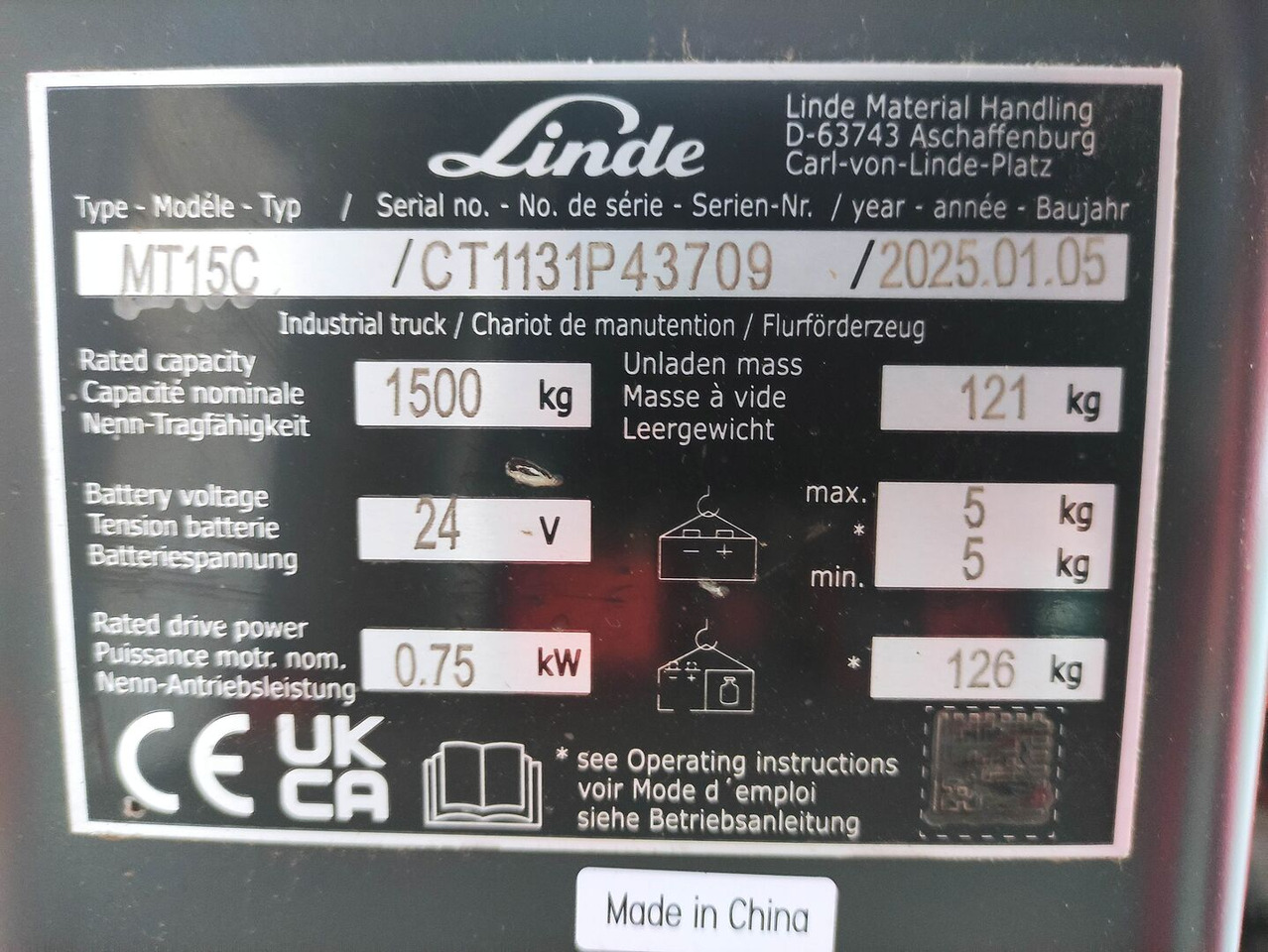 Linde MT15C - Porta-palete: foto 5 Linde MT15C - Porta-palete: foto 5