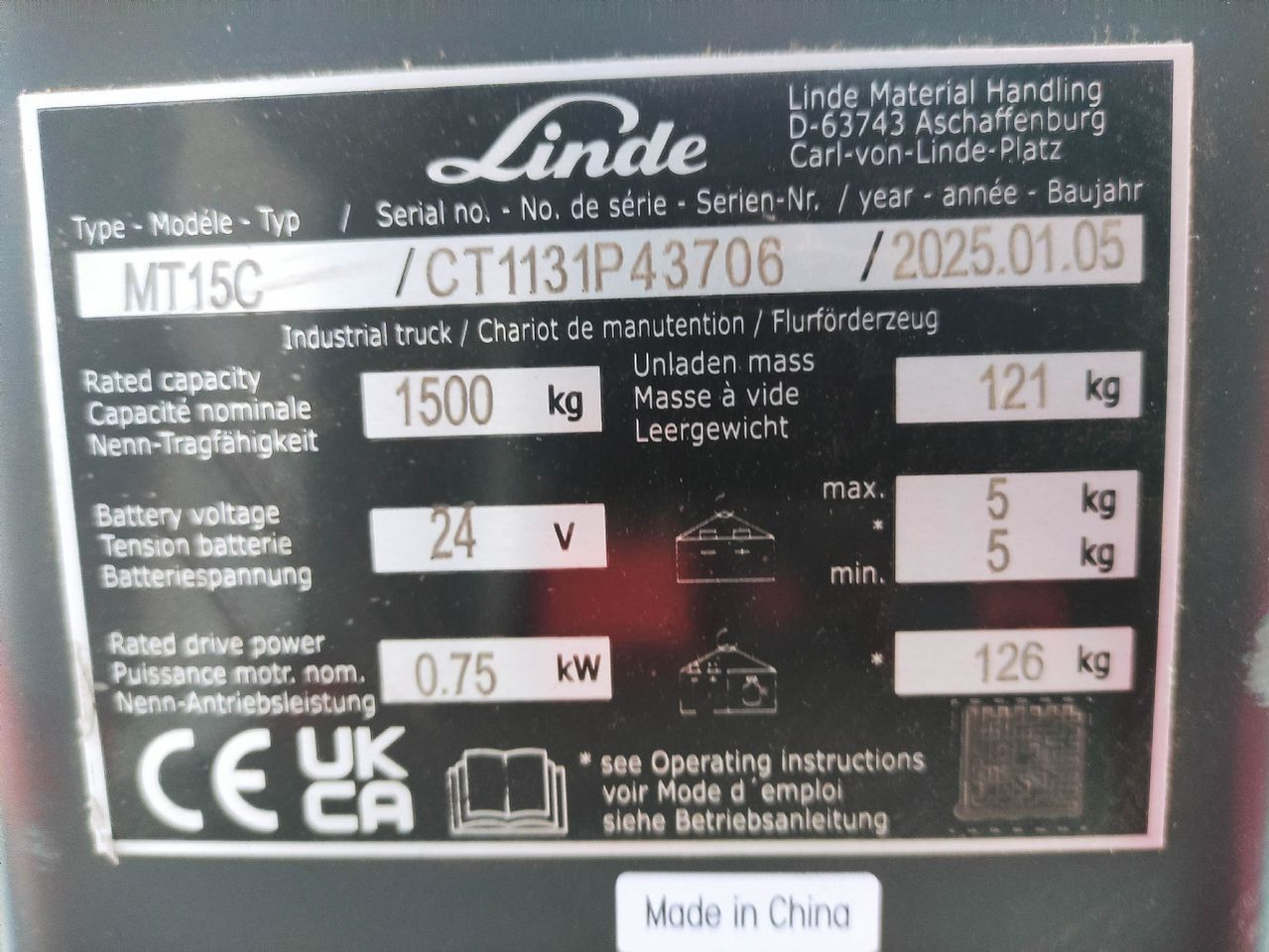 Linde MT15C - Porta-palete: foto 5 Linde MT15C - Porta-palete: foto 5