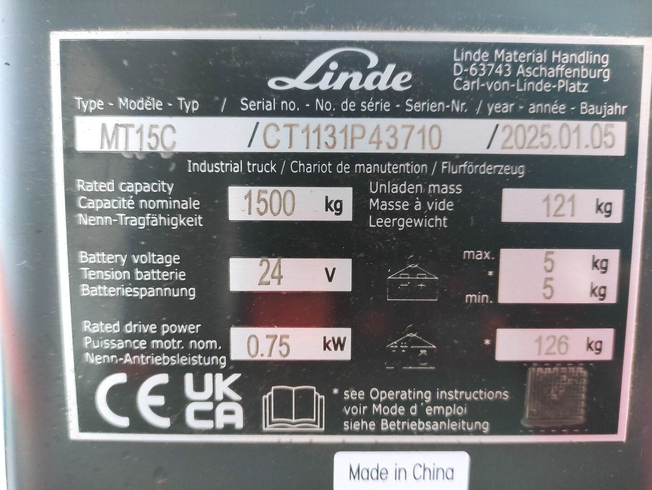 Linde MT15C - Porta-palete: foto 5 Linde MT15C - Porta-palete: foto 5