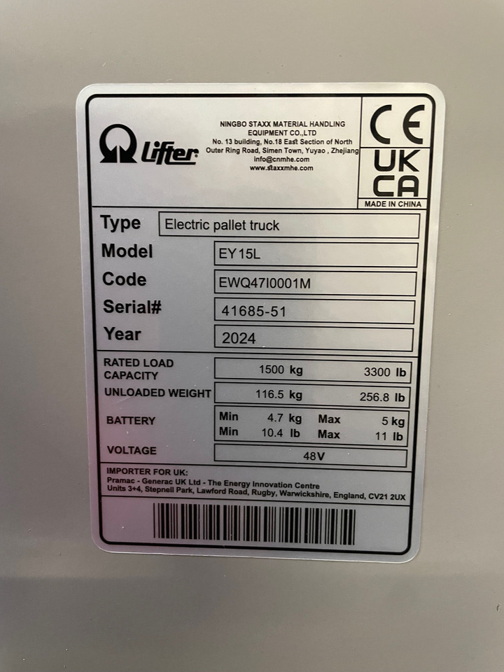 Porta-palete Pramac EY15L *NEU*: foto 6