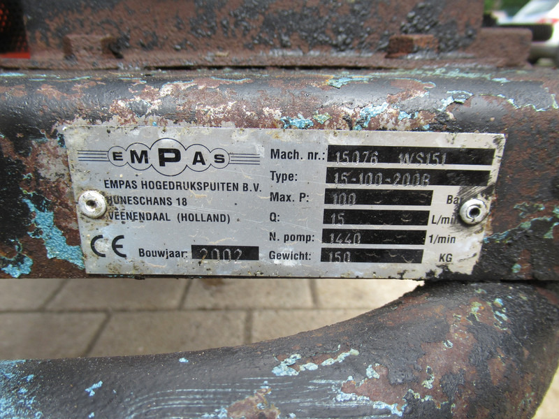 Lavadora de alta pressão Empas WS 151 100 Bar / 15 L/Min Hogedruk spuit Watertank Mobiel: foto 6