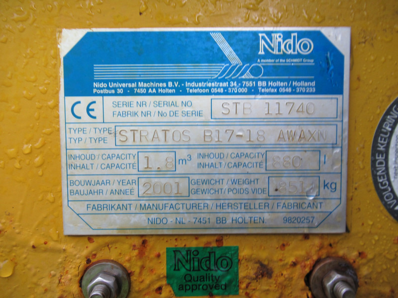 Espalhador de areia/ Sal NIDO Stratos B17-18 AWAXN 1.8m3 + 880L Salz streuer Salt Spreader: foto 14