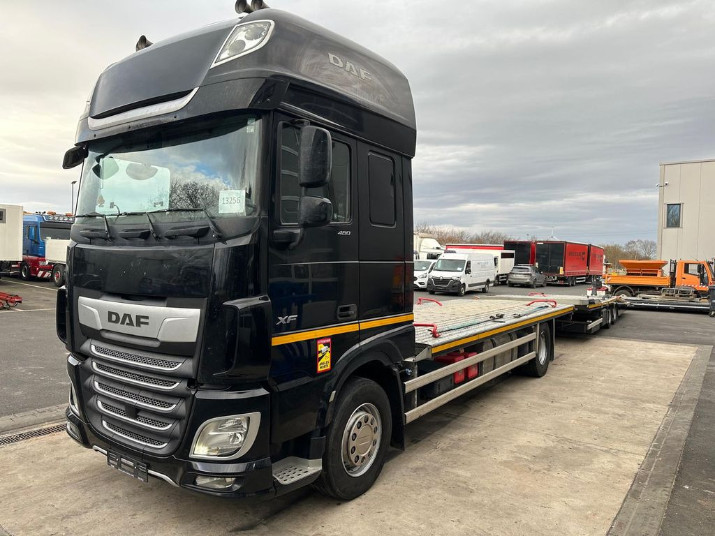 DAF 480FA*Flachzug*Aufstellbühne*VDI2700*Top! - Camião transporte de veículos: foto 1 DAF 480FA*Flachzug*Aufstellbühne*VDI2700*Top! - Camião transporte de veículos: foto 1
