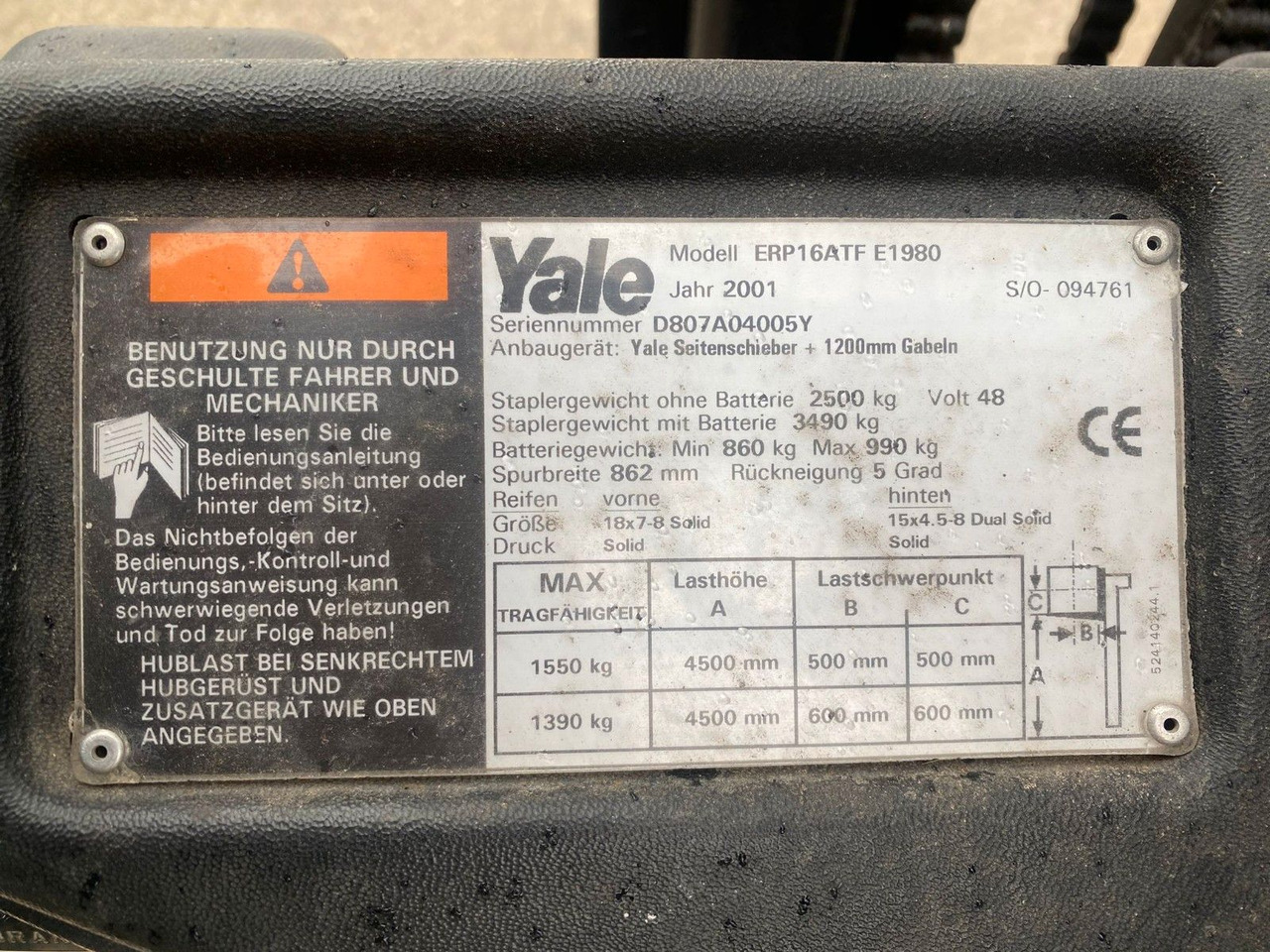 Yale Stapler ERP16ATF E1980 48Volt 1550kg - Empilhadeira elétrica: foto 2 Yale Stapler ERP16ATF E1980 48Volt 1550kg - Empilhadeira elétrica: foto 2