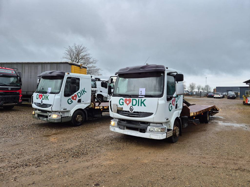 Renault 220 Machine/auto Transport and crane(2 stk) - Camião transporte de veículos: foto 1 Renault 220 Machine/auto Transport and crane(2 stk) - Camião transporte de veículos: foto 1