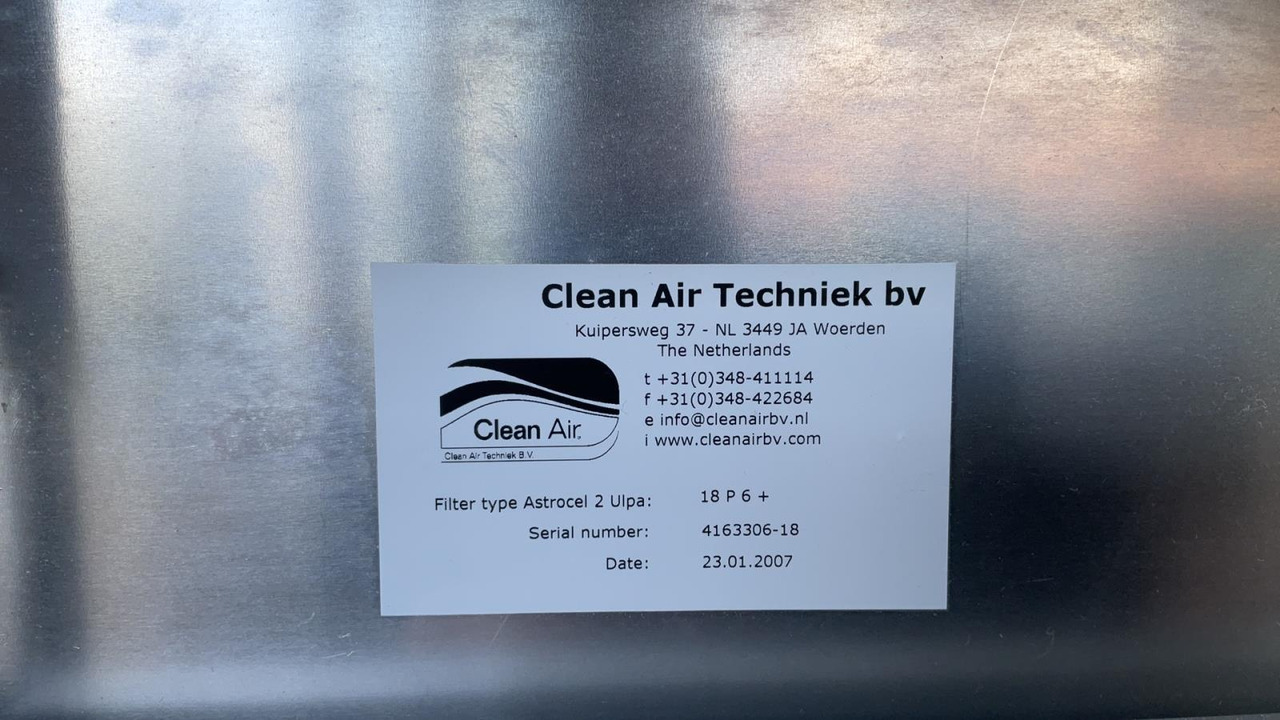 Clean Air LAF Laminaire Airflow Kast (B) - Equipamento de climatização industrial: foto 3 Clean Air LAF Laminaire Airflow Kast (B) - Equipamento de climatização industrial: foto 3