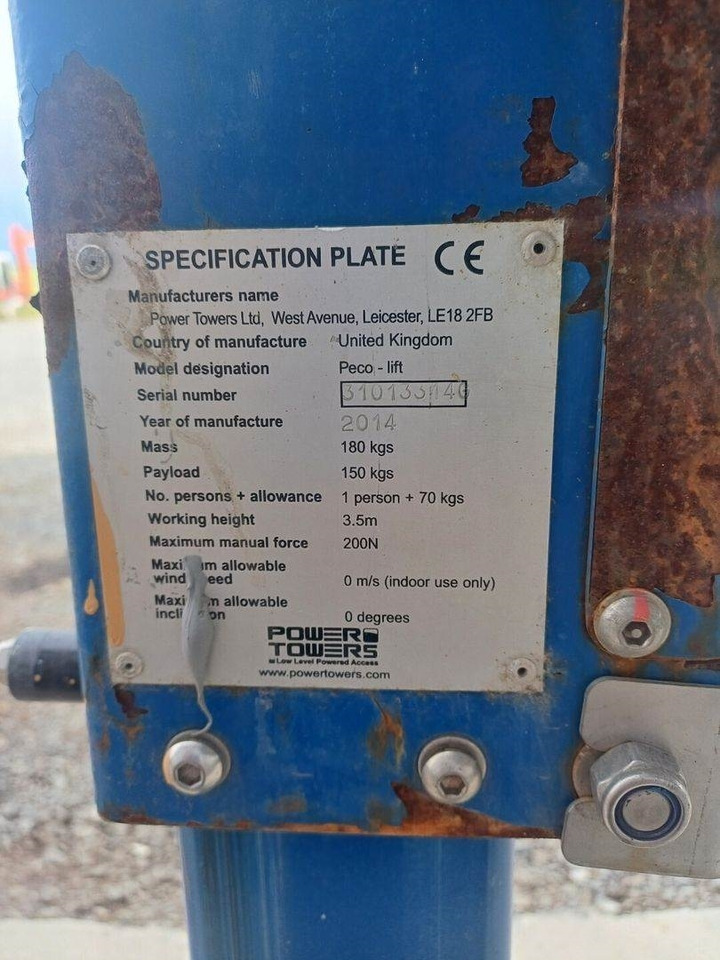 JLG Peco lift henkilönostin - Plataforma de mastro vertical: foto 5 JLG Peco lift henkilönostin - Plataforma de mastro vertical: foto 5