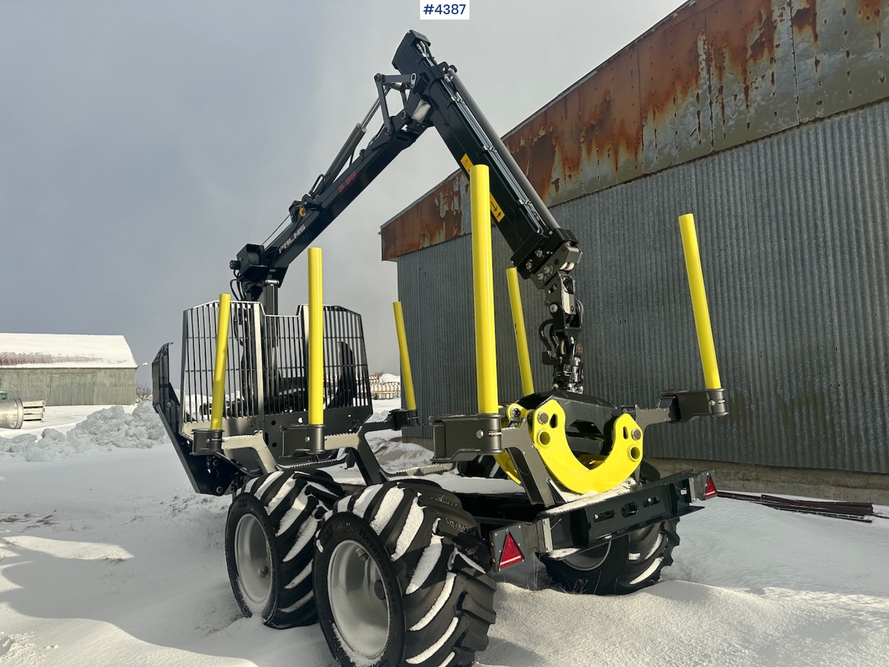2023 Palms u12 timber trailer w/ Palms 5,85 krane. Never used. - Reboque transporte de madeira: foto 1 2023 Palms u12 timber trailer w/ Palms 5,85 krane. Never used. - Reboque transporte de madeira: foto 1