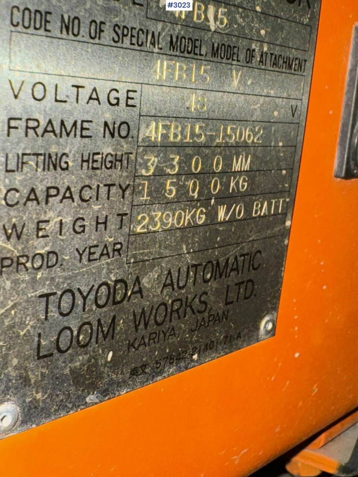 Empilhadeira Toyota 4FB15 Forklift: foto 15