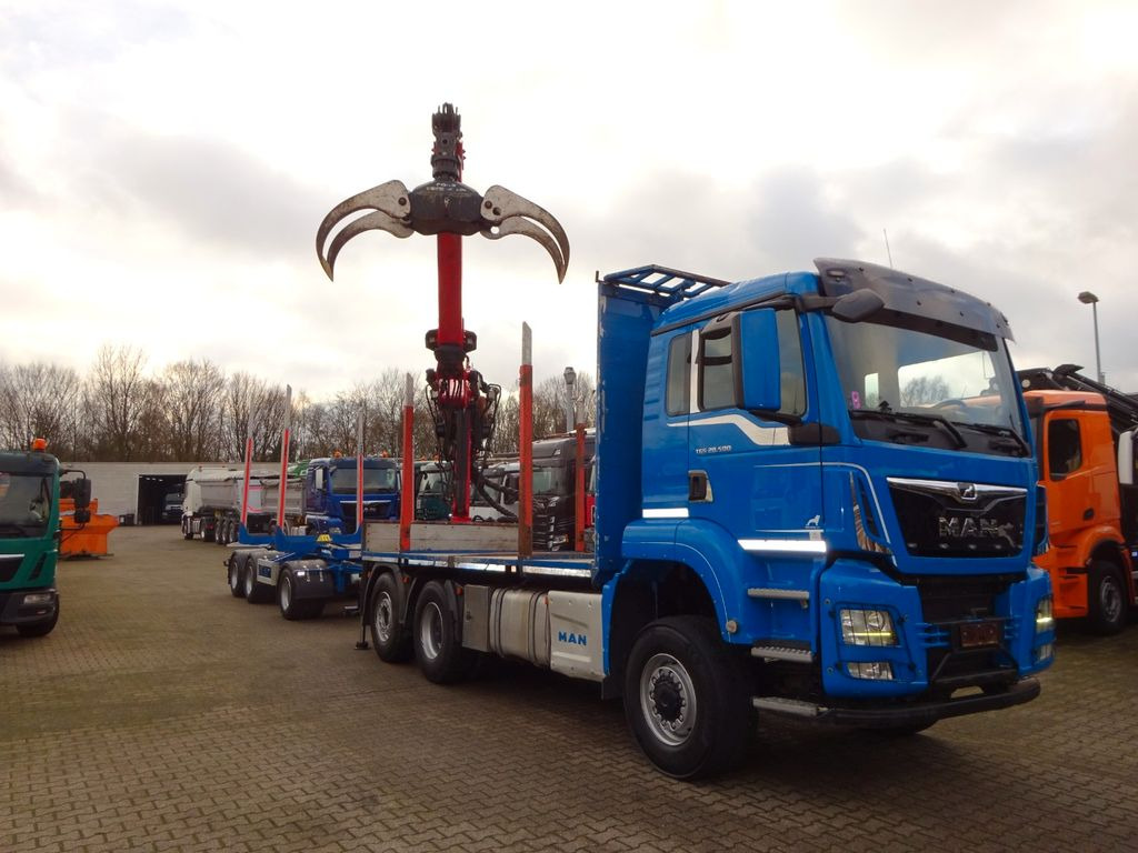 MAN 28.500 TGS mit EPSILON-Kran+Achleitner Anhänger - Camião de transporte de madeira, Camião grua: foto 2 MAN 28.500 TGS mit EPSILON-Kran+Achleitner Anhänger - Camião de transporte de madeira, Camião grua: foto 2