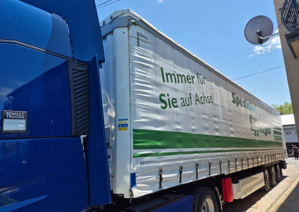 Semi-reboque de lona Krone BURTOWA BUDOWLANA VARIOS PÓŁMEGA 385/55 z Niemiec / ALUFELGI / stan bardzo dobry / PODNOSZONA OŚ I DACH / BPW firanka burto-firanka firana burtówka burto firanka: foto 16