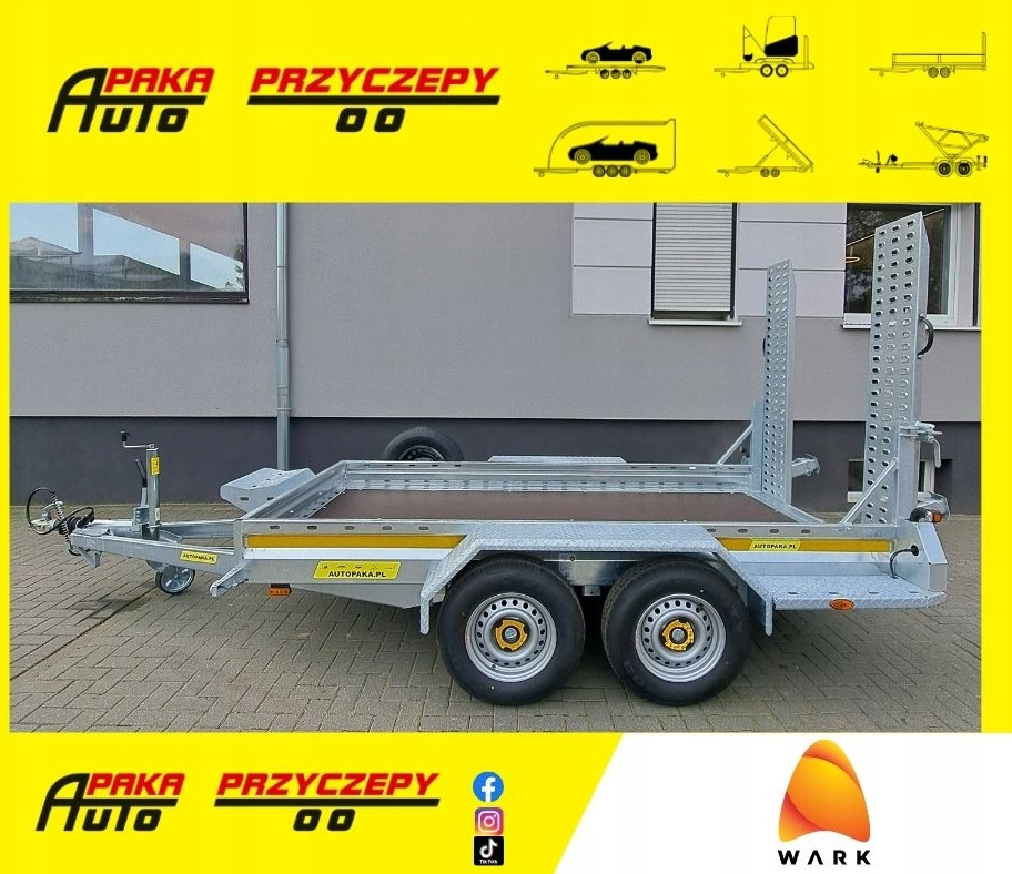 PRZYCZEPA LAWETA DO MINIKOPARKI POD KOPARKĘ 315 x 150 cm, 2700KG / MINI EXCAVATOR TRANSPORTER TRAILER 2700KG - Reboque porta máquinas: foto 1 PRZYCZEPA LAWETA DO MINIKOPARKI POD KOPARKĘ 315 x 150 cm, 2700KG / MINI EXCAVATOR TRANSPORTER TRAILER 2700KG - Reboque porta máquinas: foto 1