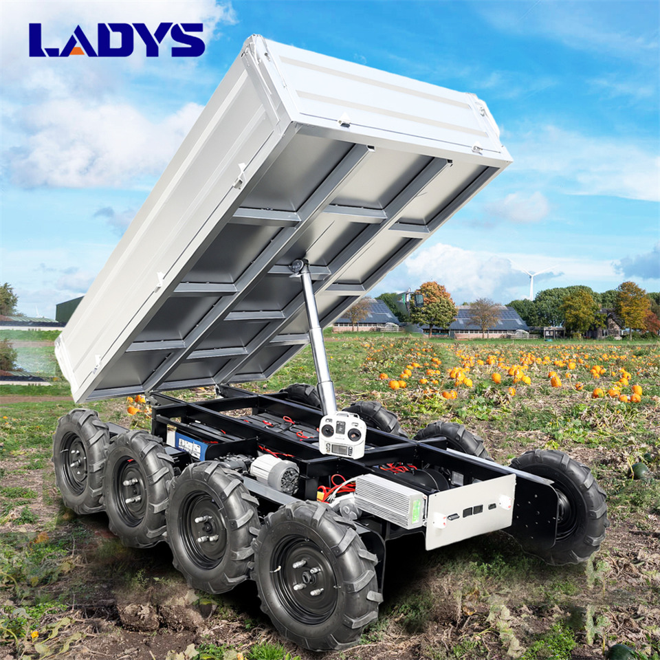 Reboque basculante agrícola novo LADYS Electric Remote Control Transporter Agricultural Orchard Farm Electric Utv Material Handling Equipment All Terrain Transport Vehicle: foto 11