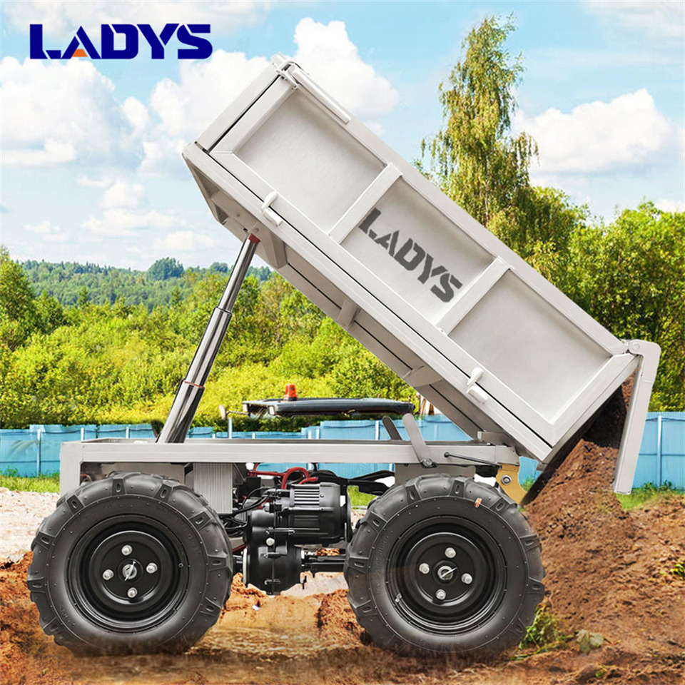 Reboque basculante agrícola novo LADYS Electric Remote Control Transporter Agricultural Orchard Farm Electric Utv Material Handling Equipment All Terrain Transport Vehicle: foto 6