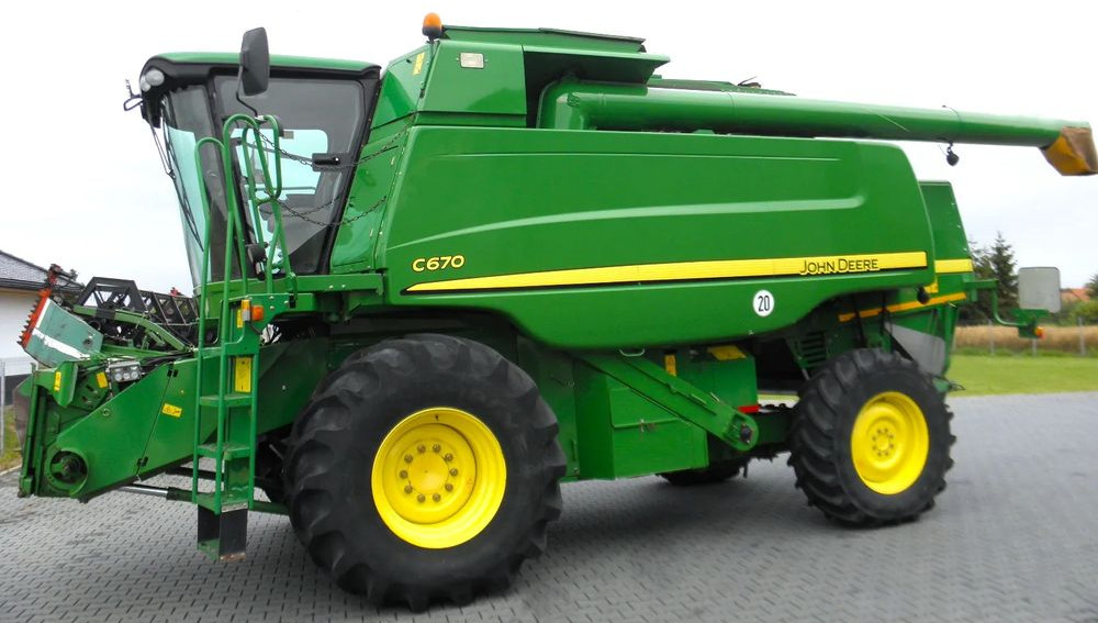 John Deere C 670 2008 Rok, heder 7,6m, 1900 mtg, Nie Malowany, Stan Idealny - Ceifeira debulhadora: foto 1 John Deere C 670 2008 Rok, heder 7,6m, 1900 mtg, Nie Malowany, Stan Idealny - Ceifeira debulhadora: foto 1