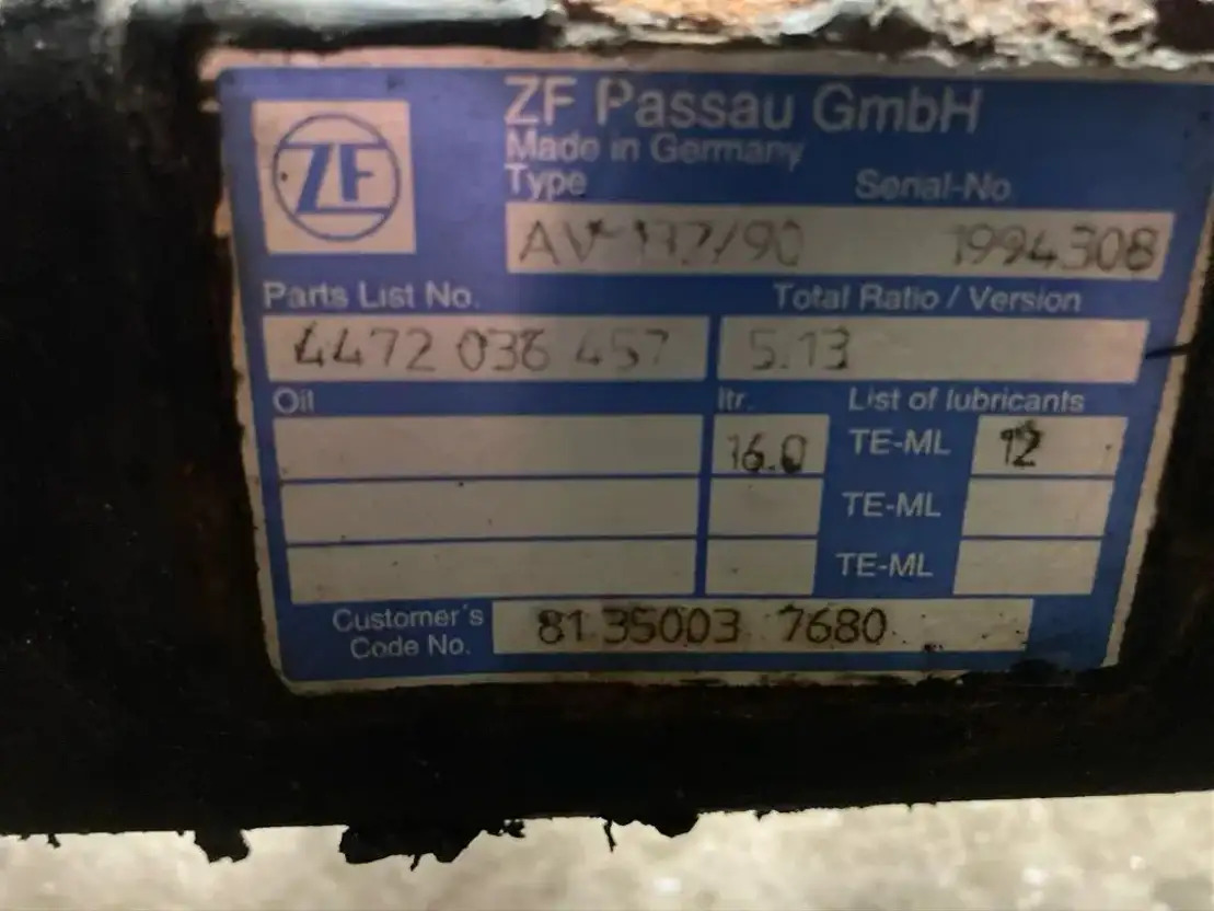 ZF Hinterachse Axis ZF AV132/90 5,13 4472036457 MAN Lions City A21 - Eixo traseiro por Ônibus: foto 2 ZF Hinterachse Axis ZF AV132/90 5,13 4472036457 MAN Lions City A21 - Eixo traseiro por Ônibus: foto 2