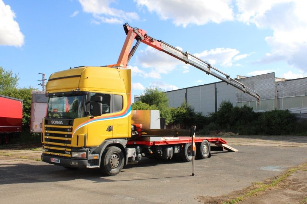 Scania R 114 LB340 6X2 L PALFINGER PK16502 - Camião transporte de veículos, Camião grua: foto 2 Scania R 114 LB340 6X2 L PALFINGER PK16502 - Camião transporte de veículos, Camião grua: foto 2