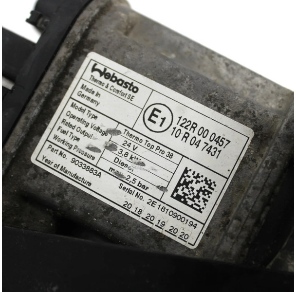 DAF XF106 Webasto 2020447 - Ventilador do habitáculo por Camião: foto 4 DAF XF106 Webasto 2020447 - Ventilador do habitáculo por Camião: foto 4