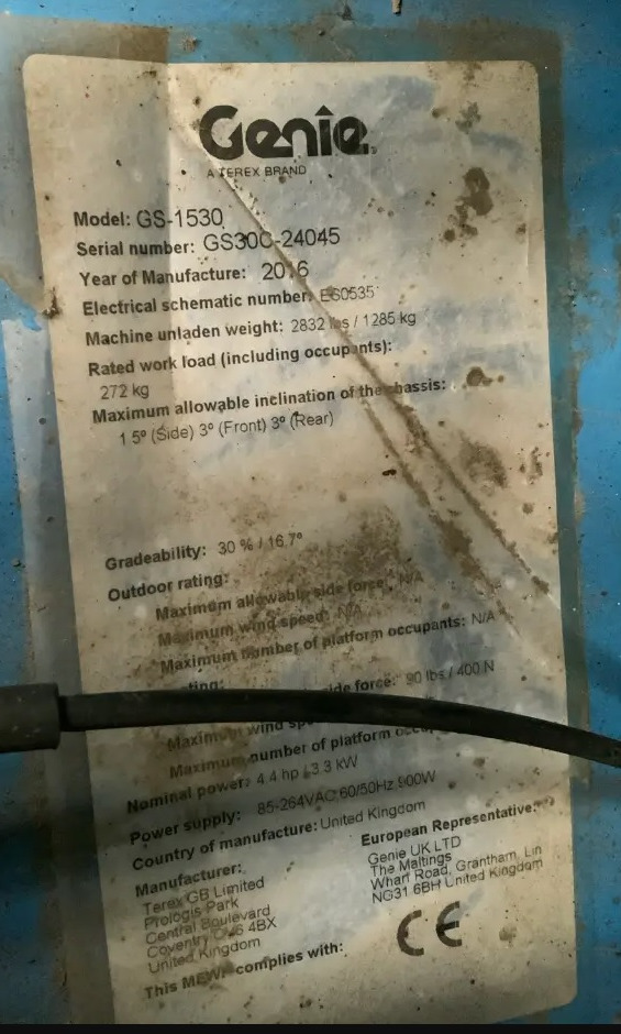 GENIE GS 1530 - Plataforma de Tijera/ Plataforma de tesoura: foto 5 GENIE GS 1530 - Plataforma de Tijera/ Plataforma de tesoura: foto 5