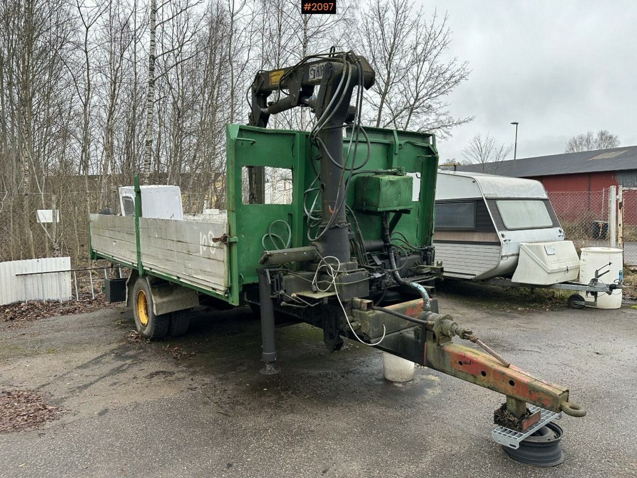 Reboque plataforma/ Caixa aberta Crane Trailer, Hiab 445AW: foto 6