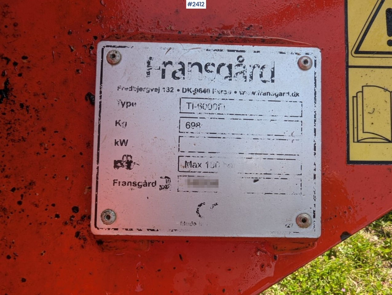 Máquina para produção de feno Front Rotary Rake Fransgård TI-6000FL: foto 6