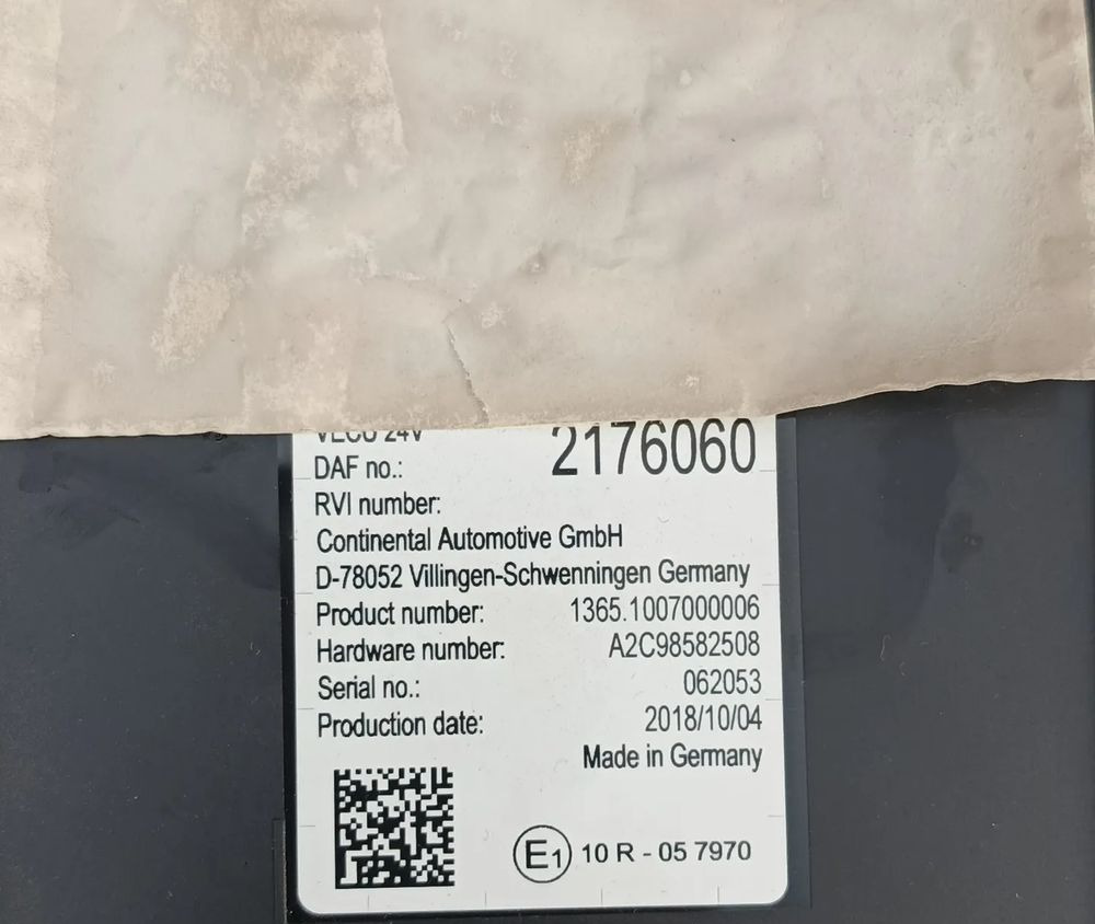DAF XF 106 EURO 6 MX13 KOMPUTER MODUŁ STEROWNIK VECU 2176060 - Centralina electrónica por Camião: foto 2 DAF XF 106 EURO 6 MX13 KOMPUTER MODUŁ STEROWNIK VECU 2176060 - Centralina electrónica por Camião: foto 2