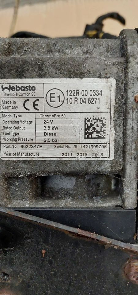 OGRZEWANIE POSTOJOWE WEBASTO TERMOPRO 50 MERCEDES ACTROS MP4 - Aquecimento/ Ventilação por Camião: foto 2 OGRZEWANIE POSTOJOWE WEBASTO TERMOPRO 50 MERCEDES ACTROS MP4 - Aquecimento/ Ventilação por Camião: foto 2