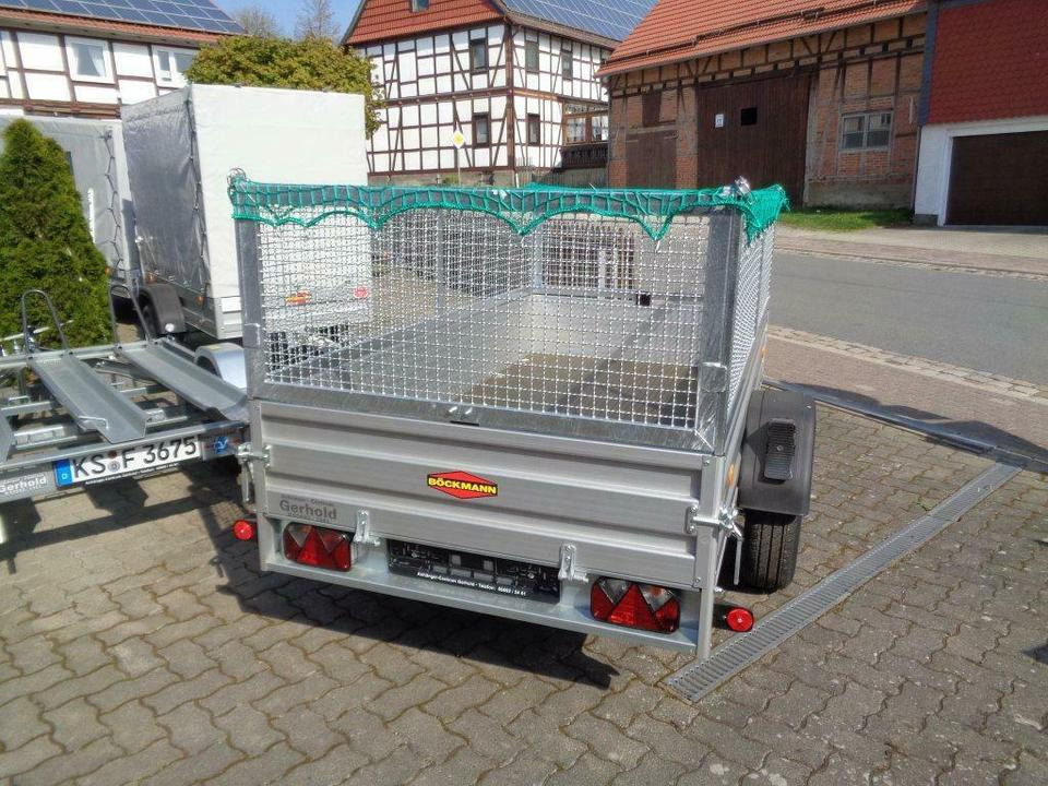 Böckmann, PKW Anhänger, 1,35 to. mit Gitteraufsatz,Containernetz - Reboque para carros: foto 5 Böckmann, PKW Anhänger, 1,35 to. mit Gitteraufsatz,Containernetz - Reboque para carros: foto 5