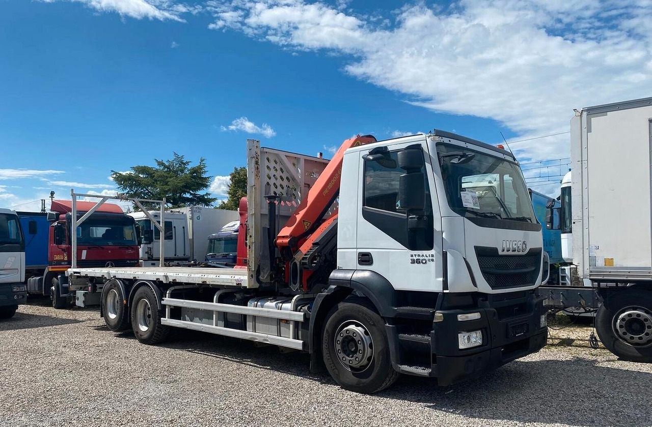 IVECO STRALIS 360 CASSONE FISSO E GRU PALFINGER - Camião de caixa aberta/ Plataforma, Camião grua: foto 1 IVECO STRALIS 360 CASSONE FISSO E GRU PALFINGER - Camião de caixa aberta/ Plataforma, Camião grua: foto 1