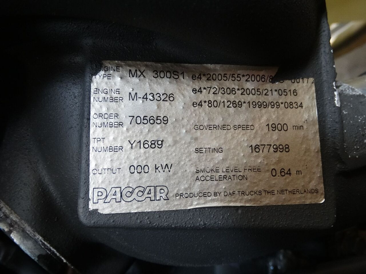 DAF MX300S1 410 DAF XF 105 - Motor por Camião: foto 5 DAF MX300S1 410 DAF XF 105 - Motor por Camião: foto 5