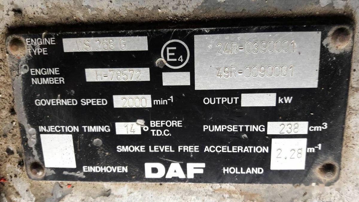 DAF WS268G DAF 95 85 - Motor por Camião: foto 1 DAF WS268G DAF 95 85 - Motor por Camião: foto 1