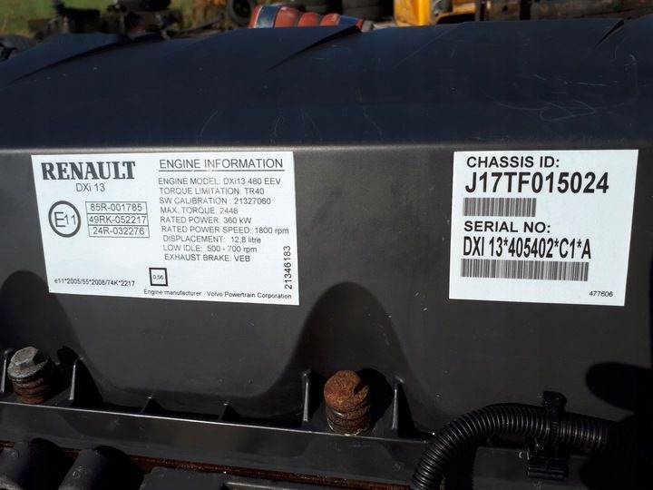 Renault DXI13 480 EURO 5 EEV truck - Motor por Camião: foto 2 Renault DXI13 480 EURO 5 EEV truck - Motor por Camião: foto 2