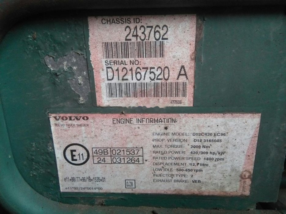 Volvo D12C Volvo FH 12 - Motor por Camião: foto 4 Volvo D12C Volvo FH 12 - Motor por Camião: foto 4