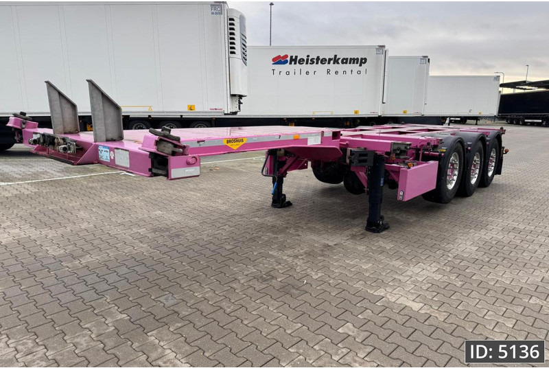 Broshuis 3UCC-39/45 Multi / 2x Extandable / 2x Lift Axle - Semi-reboque transportador de contêineres/ Caixa móvel: foto 1 Broshuis 3UCC-39/45 Multi / 2x Extandable / 2x Lift Axle - Semi-reboque transportador de contêineres/ Caixa móvel: foto 1