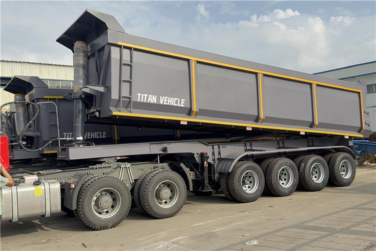 TITAN 4 Axle 80 Ton Dump Trailer for Sale In Cameroon - Semi-reboque basculante: foto 2 TITAN 4 Axle 80 Ton Dump Trailer for Sale In Cameroon - Semi-reboque basculante: foto 2
