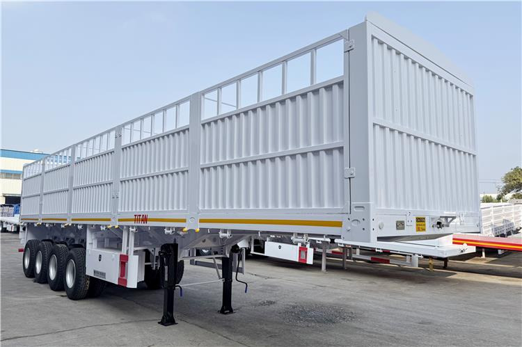 TITAN 4 Axle 80 Ton Fence Cargo Truck Trailer for Sale in Nigeria - Semi-reboque transporte de gado: foto 1 TITAN 4 Axle 80 Ton Fence Cargo Truck Trailer for Sale in Nigeria - Semi-reboque transporte de gado: foto 1