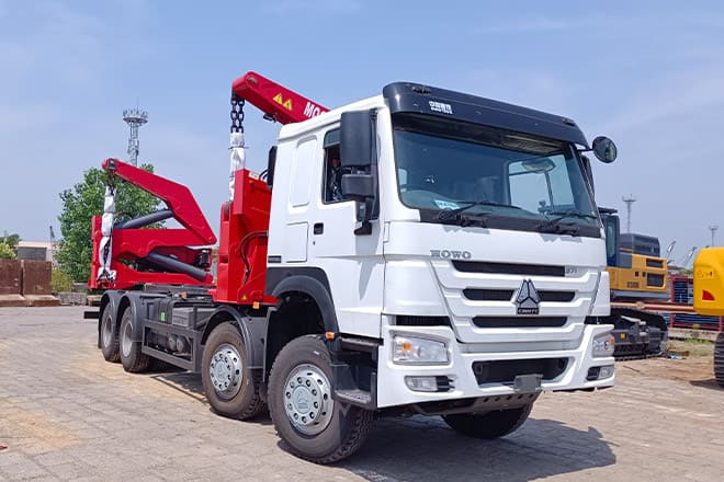 XCMG XCMG Side Loader Truck Container for Sale in Barbados - Camião transportador de contêineres/ Caixa móvel: foto 1 XCMG XCMG Side Loader Truck Container for Sale in Barbados - Camião transportador de contêineres/ Caixa móvel: foto 1