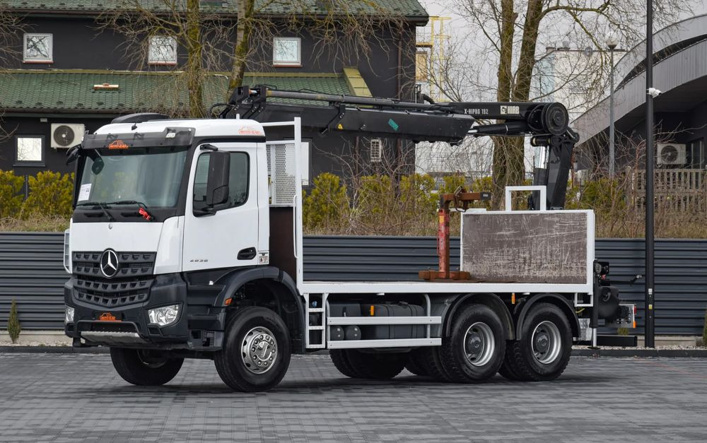 Mercedes-Benz AROCS 2636 / 6x4 / HIAB X-HIPRO 192 E-3 / WYSUW x3 / ROTATOR / STEROWANIE RADIOWE / UDT / PODPORY HYDRAULICZNE / AUTOMAT / KAMERA COFANIA / NISKI PRZEBIEG / SPROWADZONY - Camião de caixa aberta/ Plataforma, Camião grua: foto 1 Mercedes-Benz AROCS 2636 / 6x4 / HIAB X-HIPRO 192 E-3 / WYSUW x3 / ROTATOR / STEROWANIE RADIOWE / UDT / PODPORY HYDRAULICZNE / AUTOMAT / KAMERA COFANIA / NISKI PRZEBIEG / SPROWADZONY - Camião de caixa aberta/ Plataforma, Camião grua: foto 1